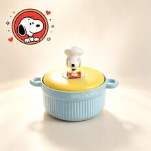 4-Inch Snoopy Airtight Food Storage Container, Cute Cartoon Ceramic Bowl With Lid, Microwave - Multicolor - View 17