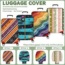 1PC, Flat Print Design, Luggage Cover (Only Luggage Cover, Luggage Not Included), Suitable For 20 To 30 Inch Luggage, Made Of Thickened High-Quality Fabric, Essential Accessory For Your Travel And Checked Luggage. - Multicolor - View 2