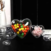 10pcs Transparent Fillable Heart/Round/Star Shaped Pendants, Clear Heart Decorations, Suitable For Handmade DIY Crafts, Valentine's Day Wedding Party Decor, Fillable Craft Heart Decorations - 10 Pack - View 9