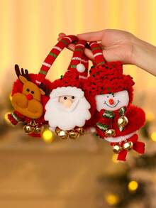 2 buah Penutup Telinga Dekorasi Natal untuk Pesta, Motif Kartun Santa Claus, Penutup Telinga Hangat - MultiWarna - View 10