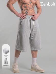 ZenBolt Men's Winter Fleece Lined All-Match Casual Pants - Solid Color, Slim Fit, Adjustable Drawstring; Versatile Classic - Light Grey - View 1