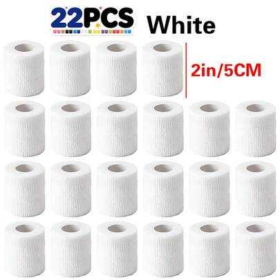Self-Adhesive Elastic Sports Bandage 22 Rolls Mixed 5cm Breathable High Elasticity Protective Tape Fitness Finger Wrist Ankle Support Fixing Wrap