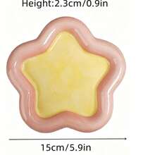 2Dins Dreamy Tie Dye Gradient Flower Acrylic Faux Ceramic Glossy Petal Decor, Dual Color Options, Exquisite Desktop Soft Decoration Ornament, Soft Gradient Color Palette With Floral Design, Suitable For Vanity, Desk, Entryway, Bedroom Nightstand, Photogenic And Easy To Create Ins-Style Healing Home Decor - A - View 8