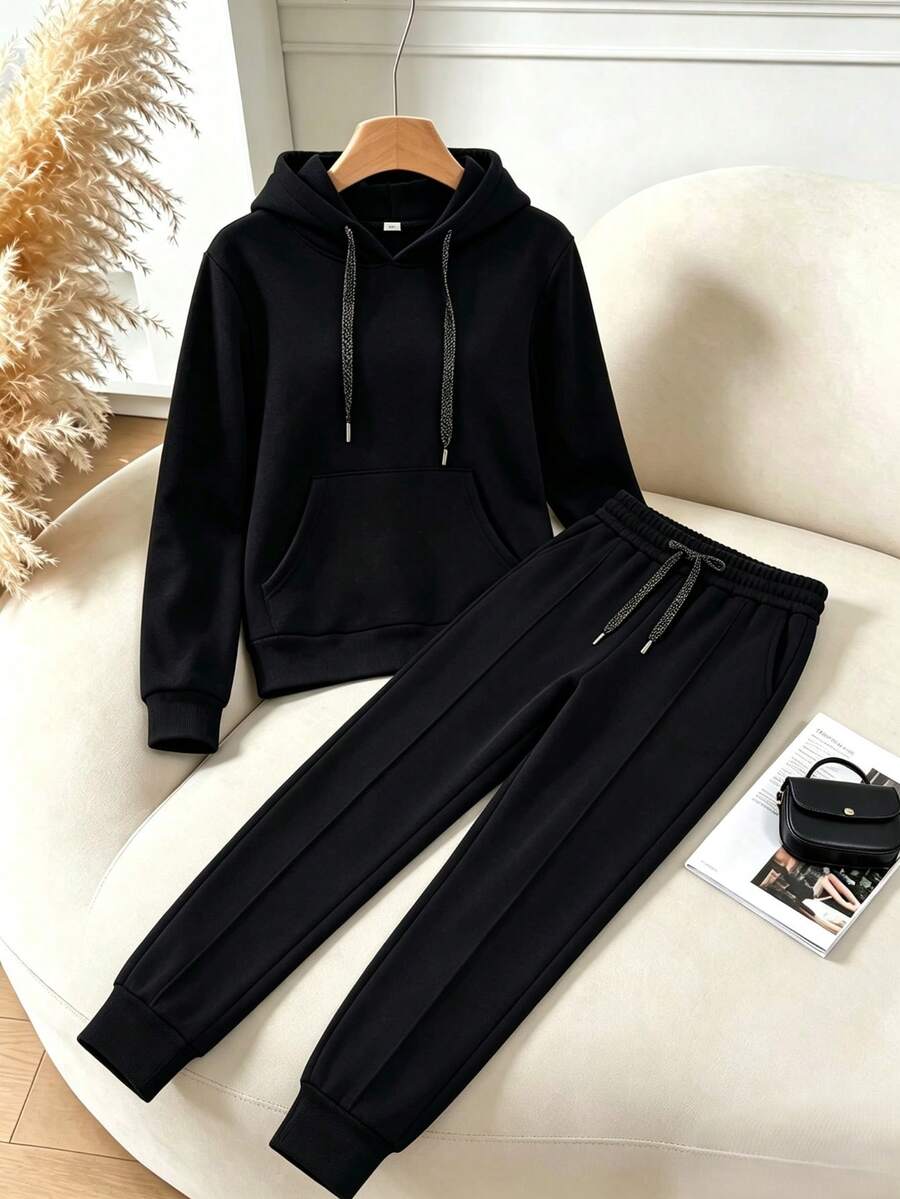 Plus Size Co-Ords - Black - View 1