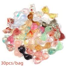 30pcs/Pack Acrylic Three-Color Gradient Bows, Colorful Transparent Bow Beads DIY Handmade Jewelry Earrings Bracelets Pendant Accessories, Jewelry Making Beads - Bow Bead - View 9