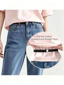 4pcs Set (1 Strap + 3 Buckles) Exquisite Lace Hem Waistband, Suitable For T-Shirts, Dresses, Shirts, Invisible Button Extender, Used To Shorten Clothing Length; No-Tie Hem Adjuster, Suitable For Sweaters, Pants (Neutral Home Sewing Tool) - Multicolor - View 1