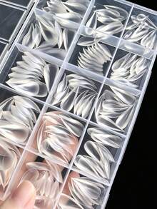 160PCS/Box Cat Claw Matte Nail Tips, No-Build Solid Thickened Full Cover False Nails, 3.5mm Translucent Tapered Pointed Fake Nails, Acrylic Nail Extensions Press On Nails For DIY Manicure Nail Art - Clear - View 7