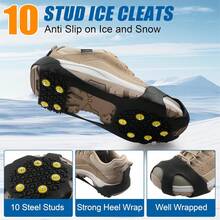 1 Pair Ice & Snow Anti-Slip Shoe Covers, Wear Over Shoes/Boots, Traction Spikes, Ice Crampons - Multicolor - View 7