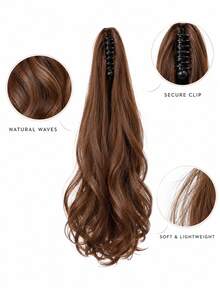 18 Inch Wig With Ponytail, Can Be Clipped With Large Waves To Tie A Low Ponytail Wig, Suitable For Women's Daily Wear - Multicolor - View 3