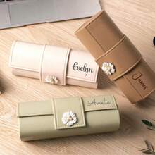 Hộp đựng kính da thuần chay nam châm cá nhân hóa, quà tặng cho nữ, quà tặng phù dâu, hộp đựng kính thời trang du lịch, quay lại trường học - Nhiều màu 3 - Xem 2