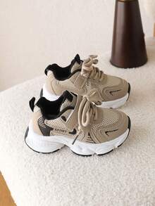 1 Pair Kids' Sports Shoes New Boys' Chunky Sneakers Summer Style - Khaki - View 3