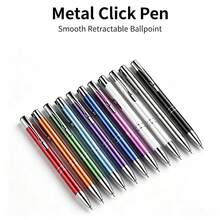 DOWMOO Cross-Border Oblique Metal Pen With Painted Barrel, Clickable Advertising Gift Pen, Aluminum Barrel Double Coil Ballpoint Pen, High-End Stationery - A - View 3