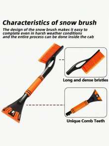 2-In-1 Winter Car Maintenance Windshield Ice Scraper And Snow Brush Set, Suitable For Vehicle Maintenance And Car Cleaning Accessories. Compact Design, Sturdy Structure. Car Parts, Snow Removal Tools, Car Snow Blower, Essential For Cars, Car Tools. - Multiple Styles - View 8