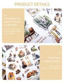 DanSoul 20 Large Cat Coffee Theme Stickers, Pre-Cut Sticker Book, Suitable For Journaling, Scrapbooking, Collage, Bullet Journal, Planner, Art & Crafts - Journaling Supplies - View 7