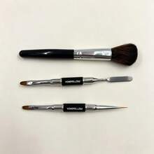 Versatile Dual‑Tip Beauty Tool Set, Face Blush Powder Brush, Nail Gel Mixing Spatula & Detail Nail Drawing Brushes - Multicolor - View 4
