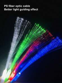 Creative Novelty Glowing Fiber Optic Wand, LED Flashing Fairy Stick, Suitable For Concerts, Festivals, Parties, Atmosphere Cheering Props, Multi-Color Ambient Light Stick - Fiber Optic Rod - View 5