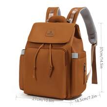 1pc Solid Color Decorative Nylon Diaper Bag With Bottle Pocket, Wide Shoulder Strap, Large Capacity, Back Luggage Strap, Suitable For Moms' Daily Baby Care - Multicolor - View 4