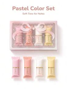 4pcs Candy Shape Highlighter Pens Set, Creative Macaron Color Fluorescent Highlight Spot Liner, Portable Sized Point Marking For Journaling, Student Learning, Office Gift, Back To School - Multi Colors - View 9