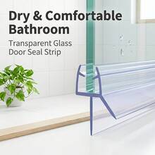 0.5/1/1.5/2M Shower Glass Door Strip Seals, Shower Door Bottom Seals Water Barrier For Dry Bathroom - Multicolor - View 1