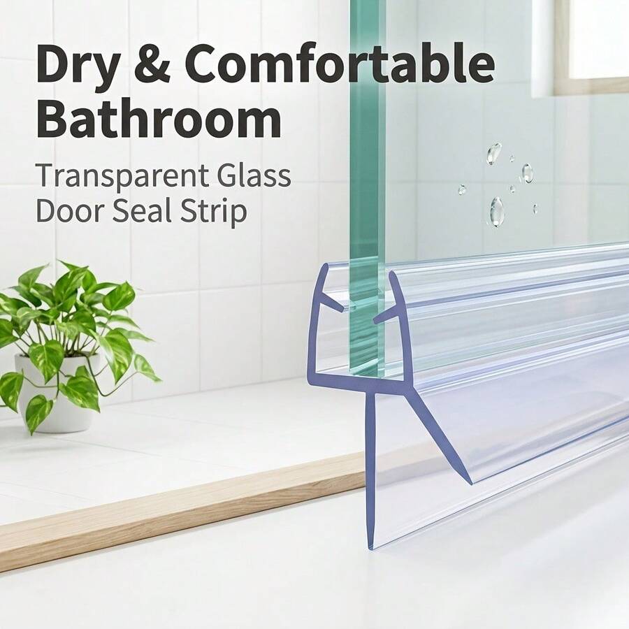 0.5/1/1.5/2M Shower Glass Door Strip Seals, Shower Door Bottom Seals Water Barrier For Dry Bathroom - Multicolor - View 1
