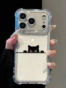 Minimalist Cute Cat & Line Pattern Shockproof Phone Case, Transparent Corner Protection Anti-Drop Fashion Summer Essential, Suitable For Daily Use, Compatible With IPhone 18 Pro/18 Pro Max/16/16 Pro/16 Plus/16 Pro Max/17/17 Pro/17 Pro Max/15/15 Pro/15 Pro Max/15 Plus/14/14 Pro/14 Pro Max/13/13 Pro/13 Pro Max/12/12 Pro/12 Pro Max/11/7/8 Birthday Gift Back To School Gift Suitable For Men And Women Daily Use - Clear - View 2