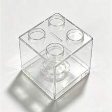 1PC-Colorful Building Block Storage Box-Ins Style Transparent Square Piggy Bank With Lid-Waterproof Dorm Desk Decor-Back To School-Office-Holiday-Gift - Multicolor - View 11