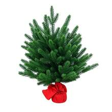 61 Cm Tabletop Artificial Christmas Tree, Decorative Plastic Mini Pine Tree With Red Cloth Base, Colorful Ornaments And Star For Home Decoration - Verde A1 - View 7