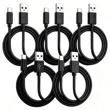 5pcs Fast Charging USB-A To Type-C Charging Cables, Nylon Braided Durable Phone Charging Cables, 1m Long, Compatible With Android Phones, And Other Type-C Devices, Suitable For Travel Essentials/Car Accessories/Desktop Accessories, Pink/Purple - Multicolor - View 12