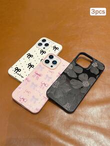 3件裝彩色印花元素 TPU 防震全包覆手機殼 精準保護套 適用於 Apple 11/12/13/14/15/16/17 Pro Max - 彩色 - 查看 4