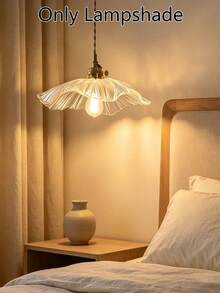 American Country Wedding Japanese Style Lampshade, Plastic Material, Suitable For Ceiling Light, Living Room Light, Bedroom Light, Bedside Light, Transparent Bar, Restaurant, Bar Counter, Pendant Light, Decorative Lighting Fixture Lampshade (Lampshade Only, Light Bulb And Cord Not Included) - Transparent Lotus Leaf 27CM - View 6