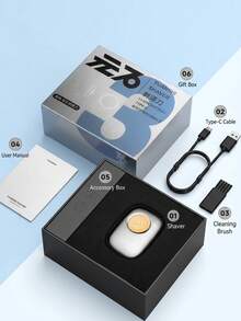 SKYWORTH 1件 IPX7 防水迷你便攜式電動刮鬍刀，溫和刮鬍，小巧易攜帶，可全機水洗 - 元石單頭 - 查看 9
