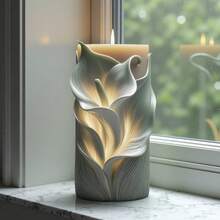 Calla Lily Flower Silicone Candle Mold - Reusable Silicone Candle Making Mold, Easy Release Multi-Purpose DIY Mold, Suitable For Epoxy Resin, Plaster, Clay Crafts - Ideal Choice For Elegant Decoration And Wedding Favors - White - View 6