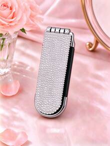 Rhinestone Foldable Hair Brush With Mirror, 2-In-1 Portable Travel Hair Comb, Compact Pocket Size Detangling Brush, Mini Folding Beauty Tool For Daily Use, Purse Bag Essential, Wedding Party Accessories, Birthday Christmas Valentine's Day Gift - Multicolor - View 11