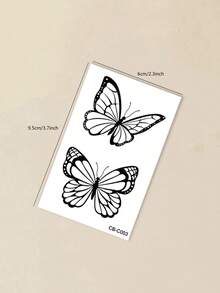 1pc Herbal Juice Semi-Permanent Magic Tattoo Sticker, Minimalist Fashion Butterfly Design, Long-Lasting 14 Days, Non-Fading, Non-Reflective, Temporary Tattoo Sticker For Arm, Shoulder, Neck, Collarbone, Leg And Body - Blue - View 10