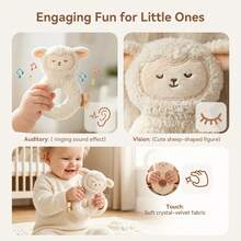 1PC Soft Sheep Plush Rattle For Babies, Infant Handheld Rattle Shaker Toy, Newborn Sensory Toy,Easy Grasp - Multicolor - View 5