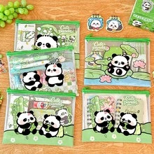 1pc Cartoon Panda Mesh File Bag Random Pattern, 8.7x6.6in Cute Student Stationery Storage Bag, A5 Highly Attractive Pencil Case Gift - A - View 1