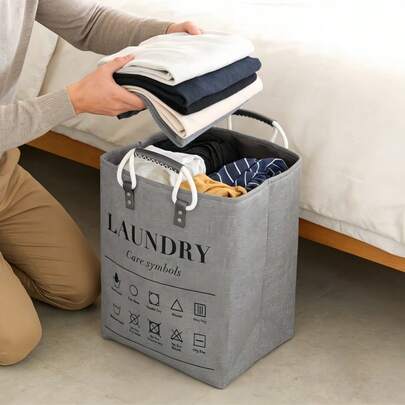 Cesto Organizador de Roupa Suja Grande | Multiuso com Alças | Lavanderia, Quarto, Banheiro | Praticidade e organização