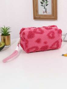 1PC Sweet Portable Heart-Shaped Storage Bag, Exquisite Desktop Decoration, For Storing Cosmetics And Study Supplies, Vintage Valentine's Day Gift - Multicolor - View 30