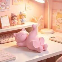 1pc Cat Shaped Phone Holder, 3D Printed Mobile Phone Support, Cute Kawaii Desktop Phone Stand, Creative Tabletop Decor For Office Home Bedroom, Decor Gadgets To Support Your Cellphone - Phone Stand - View 3