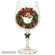 Christmas Wine Glass Collection, Holiday Wine Cups With Cute Christmas Sticker Designs, Festive Drinkware Set For Party, Dinner, Home Bar Decor - Multicolor - View 14
