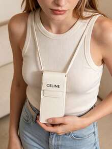 Celine 1pc Burgundy Leather Eyeglass Case, Luxury Hard Shell Fashion Eyeglass Storage Box, Women's Designer Accessory, Perfect Gift - White - View 7