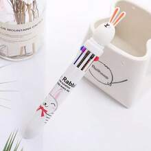 1PC Cute Cartoon 10-Color Ballpoint Pen,Lovely Rabbit Multi-Color Retractable Pen,High Aesthetic Handwriting & Graffiti Pen,Student School Stationery - Multicolor - View 11