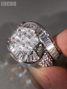 1pc Romantic Cubic Zirconia Ring For Women, Wedding Engagement Party Jewelry, Valentine's Day Gift - 1# - View 5