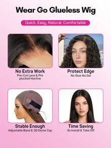 ISEE Brown Highlighted Deep Wave Human Hair Wig, 7x5 Transparent Lace Closure, Glueless Ready-To-Wear, 18-28 Inches, 180% Density, Pre-Plucked Hairline, Daily Wear Style - S4/27 - View 9