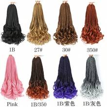 6 Paket Rambut Kepang Kotak Dewi 22 Inci dengan Ujung Keriting, Ekstensi Rambut Kepang Sintetis Pra-Loop, Kepang Boho Aneka Warna, Hadiah Alat Rambut Gratis untuk Pesta Cosplay Halloween dan Pemakaian Sehari-hari - MultiWarna - View 2