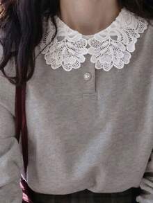 1 buah Aksesori Wanita Hitam & Putih dengan Kerah Bordir Renda yang Dapat Dilepas, dan Desain Semi-Blus untuk Pakaian Musim Gugur/Musim Dingin, Gaun, dan Dekorasi Natal. - MultiWarna - View 15
