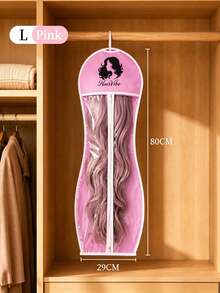 1pcMinimalist Style Non-Woven Fabric Wig Storage Bag, With Clear Transparent Window And Zipper Closure, Hanging Design For Wig Protection And Organization, Wig Dust Cover Pouch, Ideal For Bedroom Closet, Salon Use In All Seasons - Multicolor - View 15