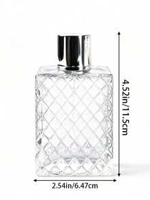 High Grade 1Pc 100ml/3.4 Oz Square Clear Glass Refillable Spray Perfume Bottle Large Capacity Fine Mist Atomizer Empty Portable Essential Oil Container For Travel - Clear - View 6