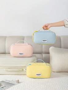 1pc Underwear Storage Bag Travel Intimate Apparel Organizer Large Capacity Portable Bra Bag Compartment Toiletry Bag Makeup Bag - Multicolor - View 12