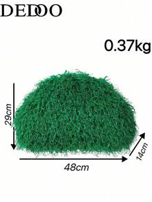 Dedoo Women's Plush Shoulder Tote Bag, Solid Color Long Faux Fur, Soft Lazy Design, Large Capacity, Y2K Retro Style, Suitable For Daily Outings, Parties, Autumn/Winter Women's Bag - Green - View 3